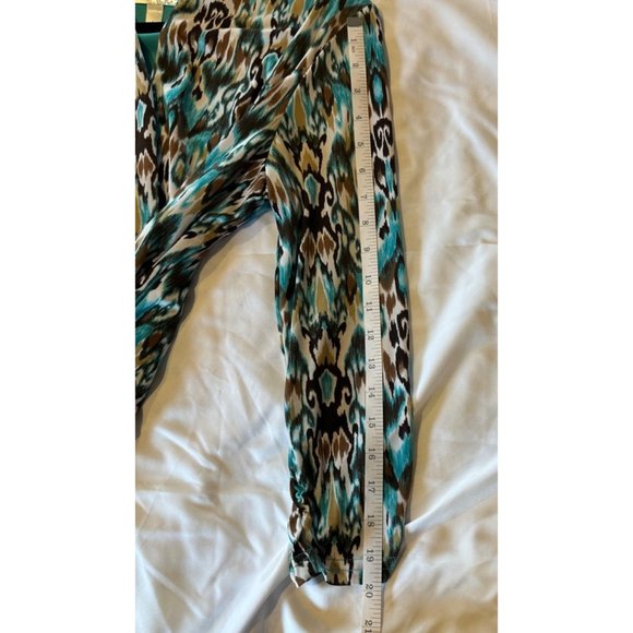 Dress Barn Open Front Jacket,  teal/brown/white, Size Large, USA Made - Picture 11 of 11